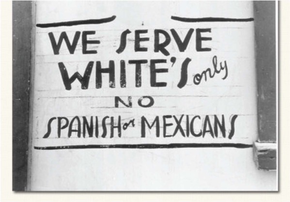 Whites only no mexicans sign